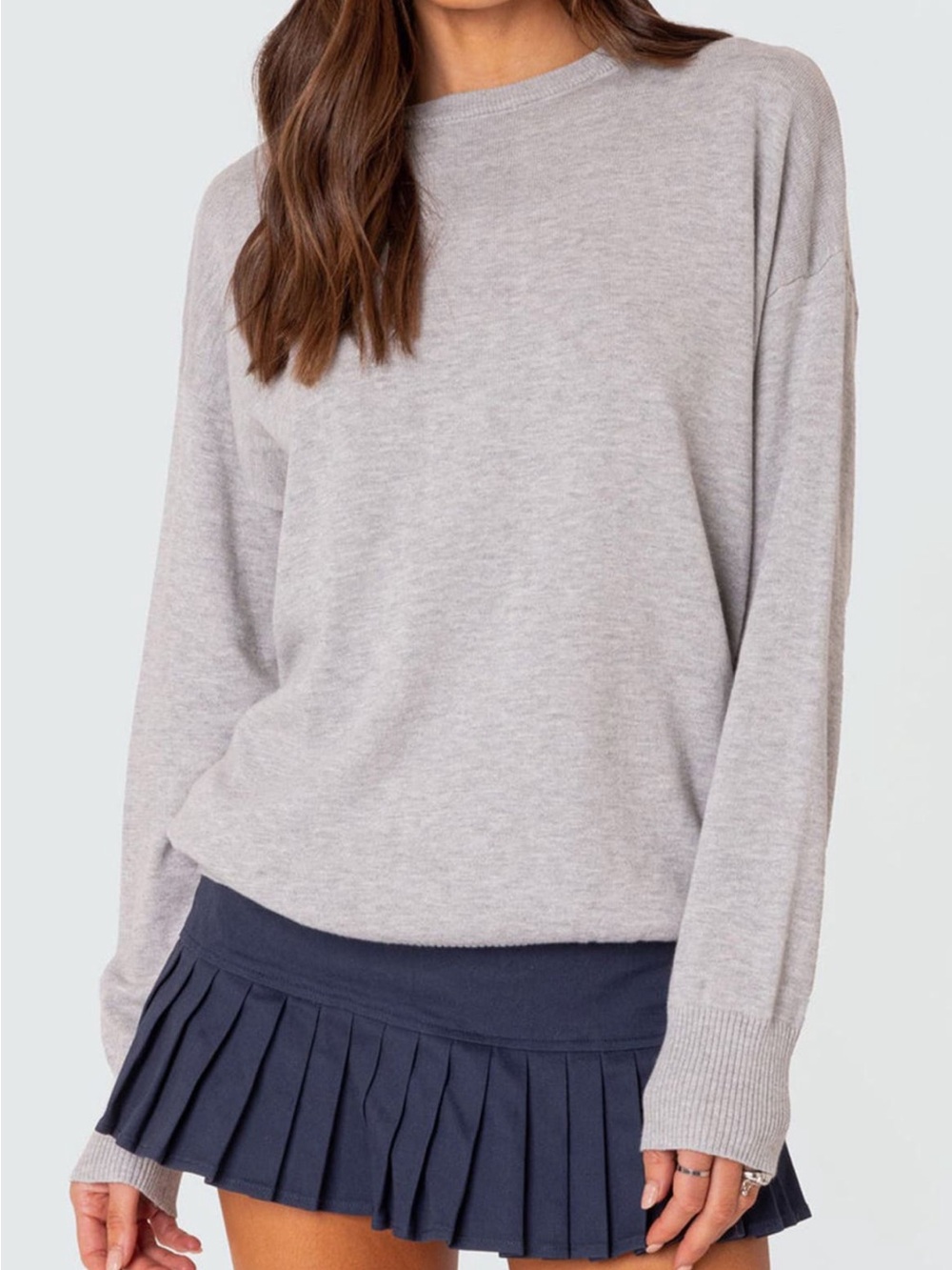 Edikted Gray Knit Crewneck Sweater NWOT